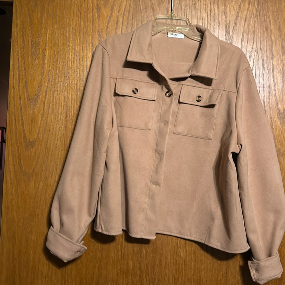 Camel colored flannel jacket